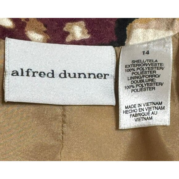 Alfred Dunner Womens Multicolor Abstract Print Jacket Blouse Size 14 - Picture 5 of 9